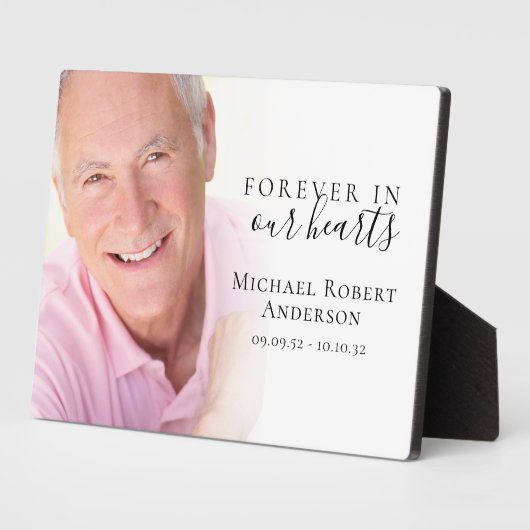 Forever in ons hart Foto Funeral Memorial Fotoplaat (Zijkant)