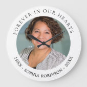 Forever in ons hart Foto Funeral Memorial Grote Klok (Voorkant)