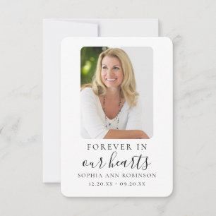 Forever in ons hart Foto Funeral Memorial Kaart