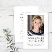 Forever in ons hart Foto Funeral Memorial Kaart
