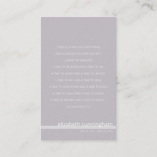 Forever in ons hart Foto Funeral Memorial Kaart Visitekaartje (Achterkant)