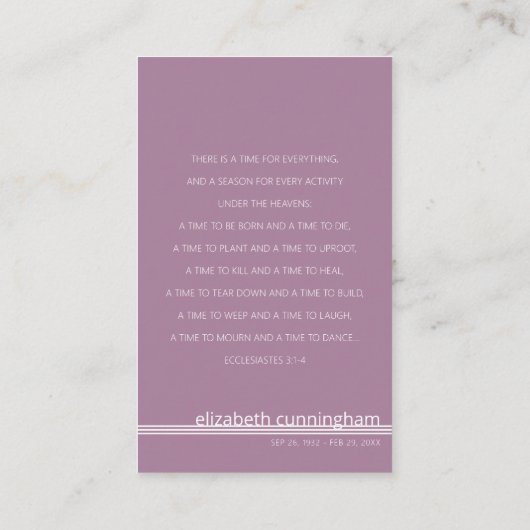 Forever in ons hart Foto Funeral Memorial Kaart Visitekaartje (Achterkant)