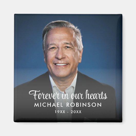 Forever in ons hart Foto Funeral Memorial Magneet (Voorkant)