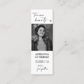 Forever in ons hart Foto Funeral Memorial Poem Mini Visitekaartje (Voorkant)