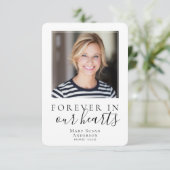Forever in ons hart Foto Funeral Prayer Card Bedankkaart (Staand voorkant)