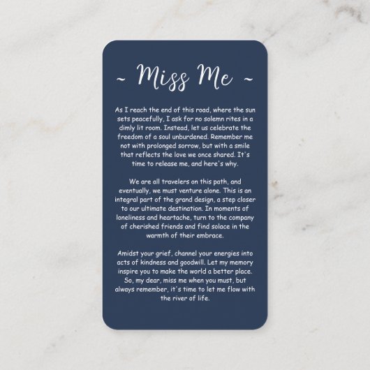 Forever in ons hart Foto Funeral Prayer Card Informatiekaartje (Achterkant)