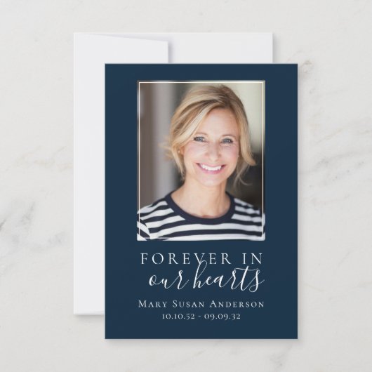 Forever in ons hart Foto Funeral Prayer Card Kaart (Voorkant)