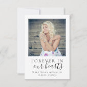 Forever in ons hart Foto Funeral Prayer Card Notitiekaartje (Voorkant)
