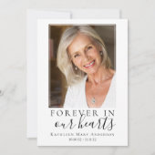 Forever in ons hart Foto Funeral Prayer Card Notitiekaartje (Voorkant)