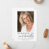 Forever in ons hart Foto Funeral Prayer Card Notitiekaartje (Voorkant / Achterkant in situ)