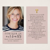 Forever in ons hart Foto Funeral Prayer Card Visitekaartje (Voorkant /achterkant)