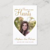 Forever in ons hart Foto Funeral Prayer Card Visitekaartje (Voorkant)
