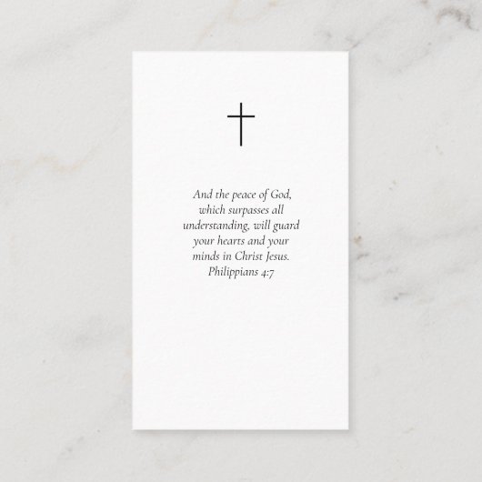 Forever in ons hart Foto Funeral Prayer Card Visitekaartje (Achterkant)