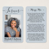 Forever in ons hart Foto Funeral Prayer Card Visitekaartje (Voorkant /achterkant)