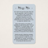 Forever in ons hart Foto Funeral Prayer Card Visitekaartje (Achterkant)