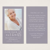 Forever in ons hart Foto Funeral Prayer Card Visitekaartje (Voorkant /achterkant)