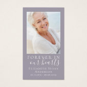 Forever in ons hart Foto Funeral Prayer Card Visitekaartje (Voorkant)