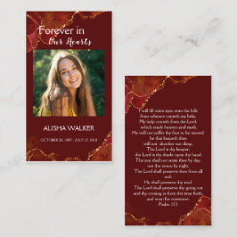 Forever in ons hart Foto Funeral Prayer Card Visitekaartje