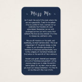 Forever in ons hart Foto Funeral Prayer Card Visitekaartje (Achterkant)