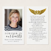 Forever in ons hart Foto Funeral Prayer Card Visitekaartje (Voorkant /achterkant)