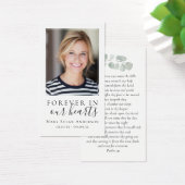 Forever in ons hart Foto Funeral Prayer Card Visitekaartje (Bureau)