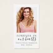 Forever in ons hart Foto Funeral Prayer Card Visitekaartje (Voorkant)