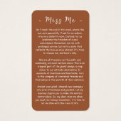 Forever in ons hart Foto Funeral Prayer Card Visitekaartje (Achterkant)