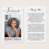 Forever in ons hart Foto Funeral Prayer Card Visitekaartje (Voorkant /achterkant)