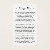 Forever in ons hart Foto Funeral Prayer Card Visitekaartje (Achterkant)