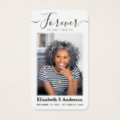 Forever in ons hart Foto Funeral Prayer Card Visitekaartje (Voorkant)
