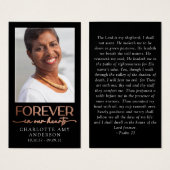 Forever in ons hart Foto Funeral Prayer Card Visitekaartje (Voorkant /achterkant)