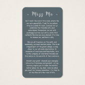 Forever in ons hart Foto Funeral Prayer Card Visitekaartje (Achterkant)