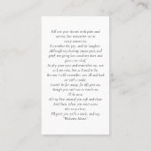 Forever in ons hart Foto Funeral Prayer Card Visitekaartje (Achterkant)