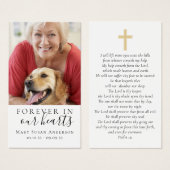 Forever in ons hart Foto Funeral Prayer Card Visitekaartje (Voorkant /achterkant)