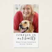 Forever in ons hart Foto Funeral Prayer Card Visitekaartje (Voorkant)