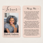Forever in ons hart Foto Funeral Prayer Card Visitekaartje (Voorkant /achterkant)