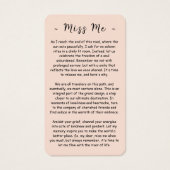 Forever in ons hart Foto Funeral Prayer Card Visitekaartje (Achterkant)