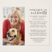 Forever in ons hart Foto Funeral Prayer Card Visitekaartje (Voorkant /achterkant)