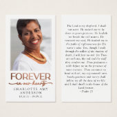 Forever in ons hart Foto Funeral Prayer Card Visitekaartje (Voorkant /achterkant)