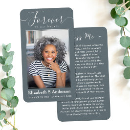 Forever in ons hart Foto Funeral Prayer Card Visitekaartje