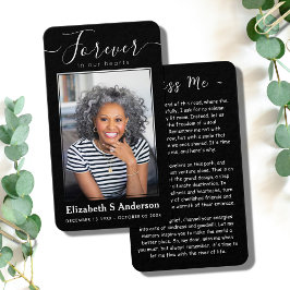 Forever in ons hart Foto Funeral Prayer Card Visitekaartje