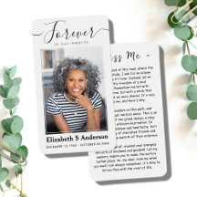 Forever in ons hart Foto Funeral Prayer Card