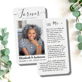 Forever in ons hart Foto Funeral Prayer Card Visitekaartje
