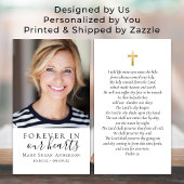 Forever in ons hart Foto Funeral Prayer Card Visitekaartje