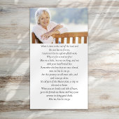 Forever in ons hart Foto Funeral Prayer Card Visitekaartje
