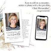 Forever in ons hart Foto Funeral Prayer Card Visitekaartje