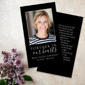 Forever in ons hart Foto Funeral Prayer Card Visitekaartje