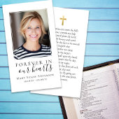 Forever in ons hart Foto Funeral Prayer Card Visitekaartje