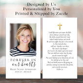Forever in ons hart Foto Funeral Prayer Card Visitekaartje