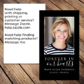 Forever in ons hart Foto Funeral Prayer Card Visitekaartje